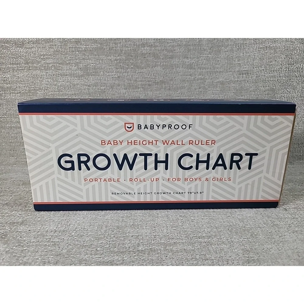 BABYPROOF Baby Height Wall Ruler Growth Chart Portable Roll Up For Boys Girl NEW